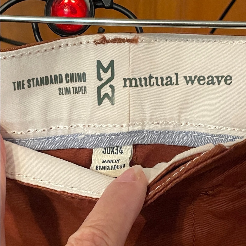 ๐๐๐BOGOHO ๐๐๐Men's Mutual Weave Rust Chinos-30x34 - Picture 5 of 12